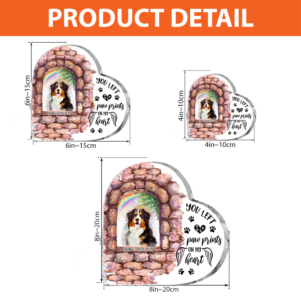 Plus à mes côtés - Plaque acrylique personnalisée pour chien, en forme de chien