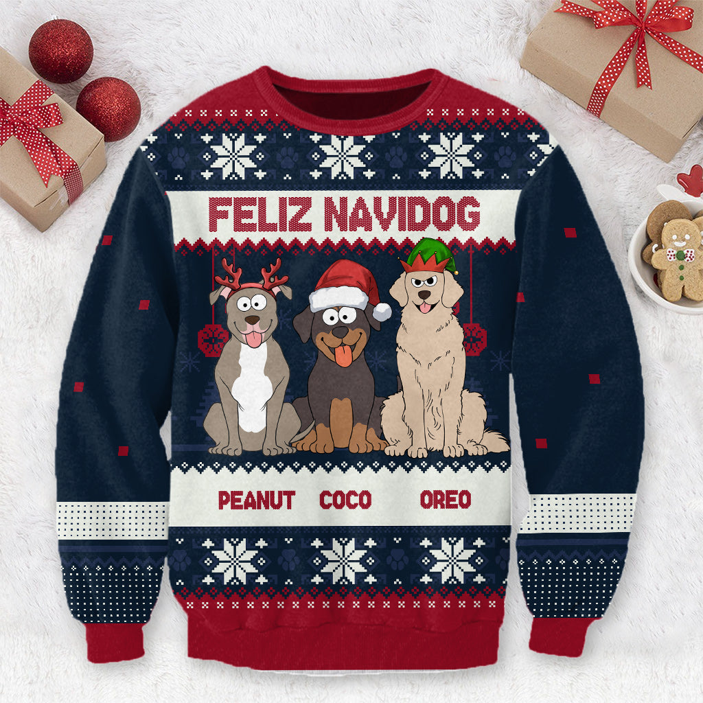 Joyeux Woofmas - Pull moche personnalisé pour chien