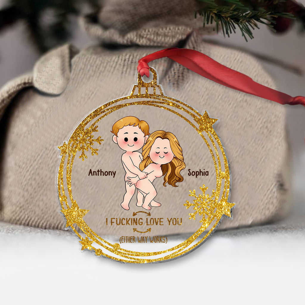 Je t'aime - Ornement transparent personnalisé pour couple