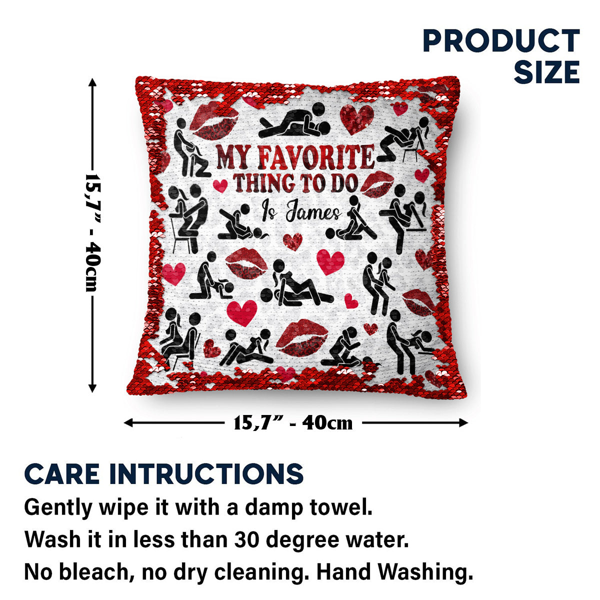 Ma chose préférée à faire, c'est toi - Housse de coussin à sequins personnalisée pour couple