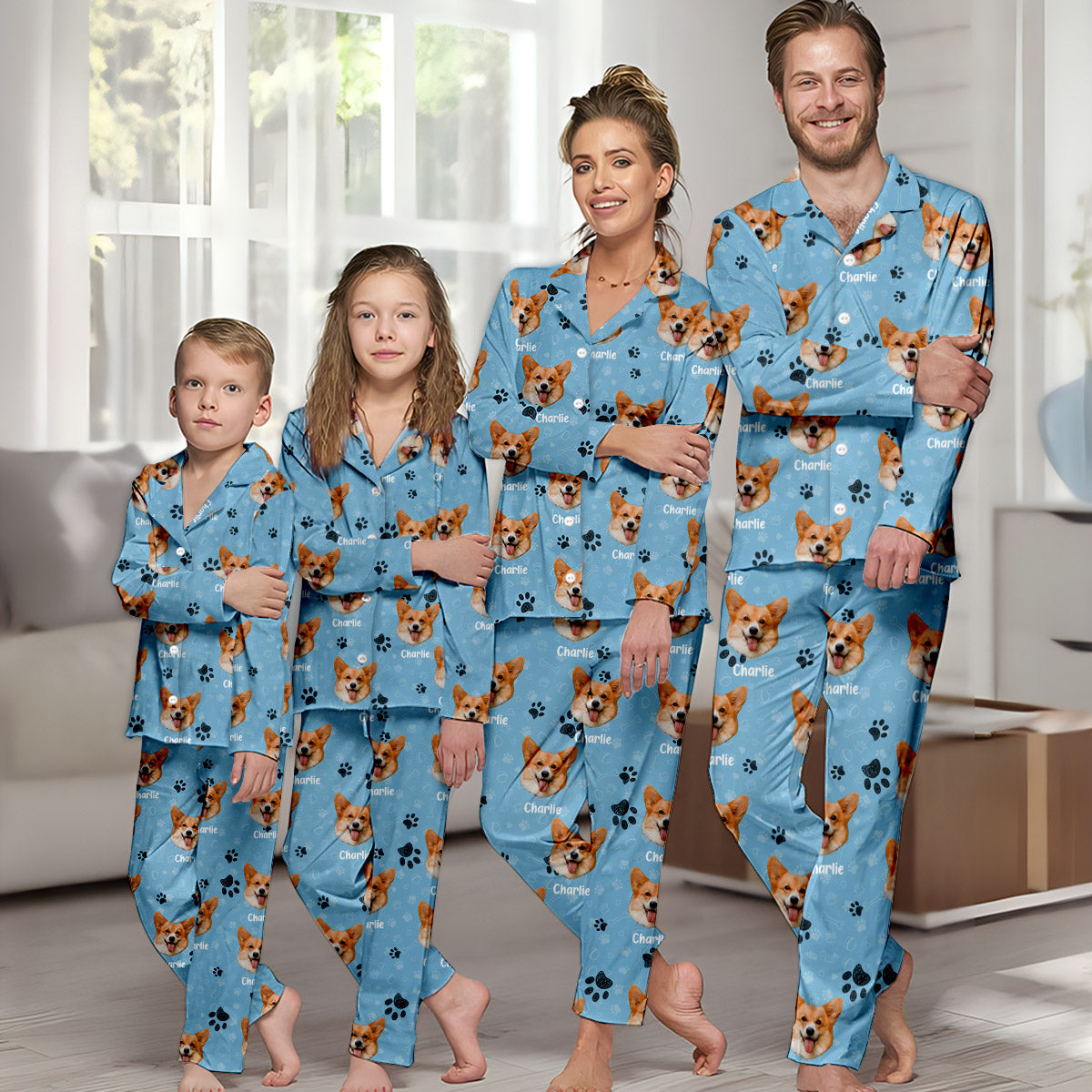 Couverture photo personnalisée pour animaux de compagnie - Cadeau pour les amoureux des chats et des chiens - Pyjama à boutons personnalisé
