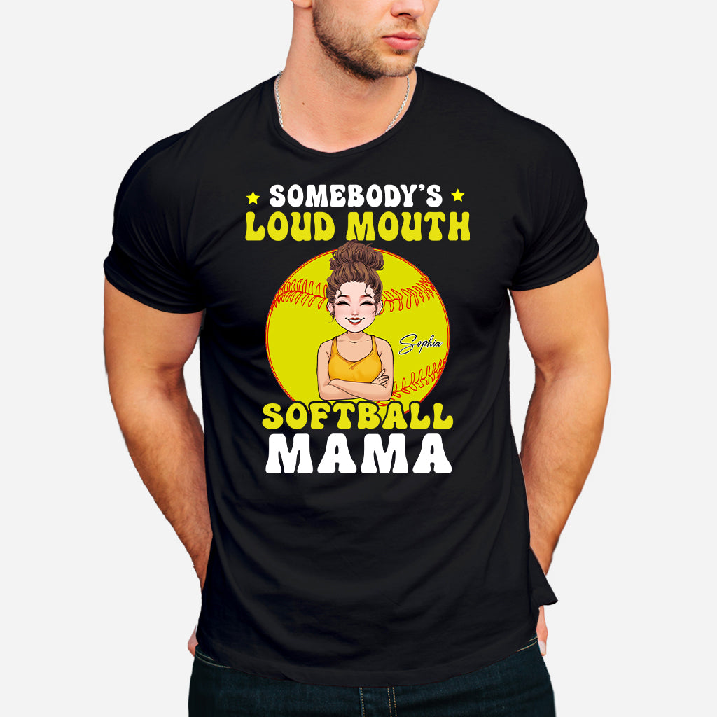 Maman de softball à la langue bien pendue - T-shirt et sweat à capuche de softball personnalisés