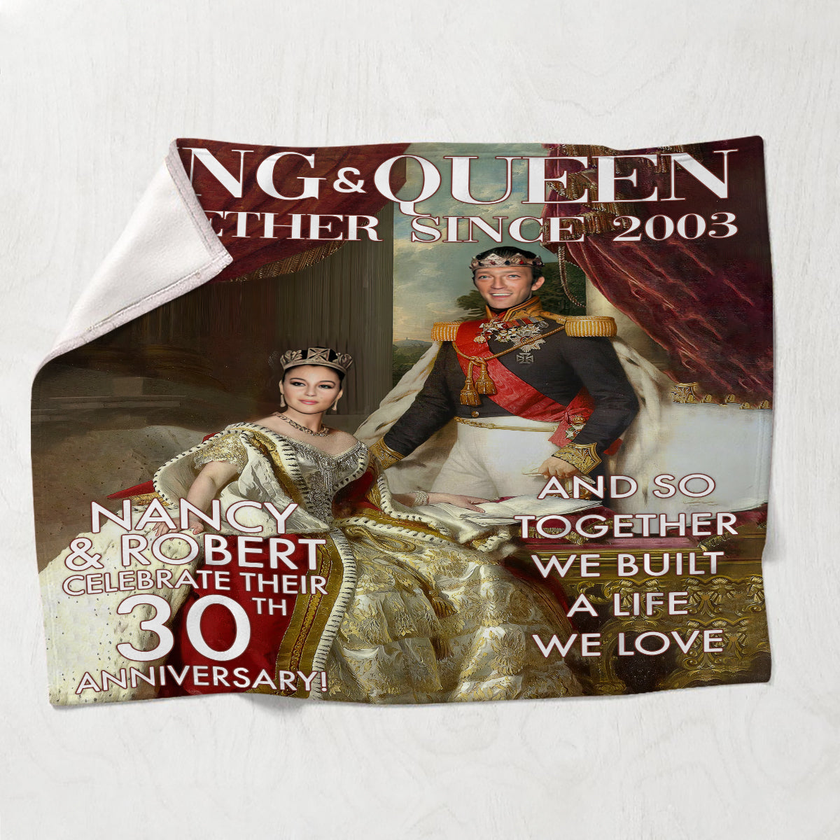 Roi et Reine - Couverture personnalisée pour mari et femme