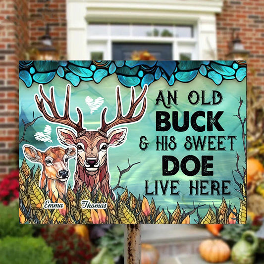 Vivez ici - Panneau métallique rectangulaire personnalisé pour la chasse