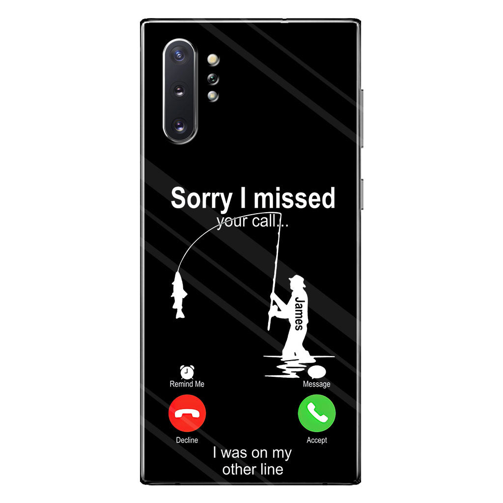 Désolé(e) d'avoir manqué votre appel, j'étais en ligne - Coque de téléphone transparente personnalisée sur le thème de la pêche