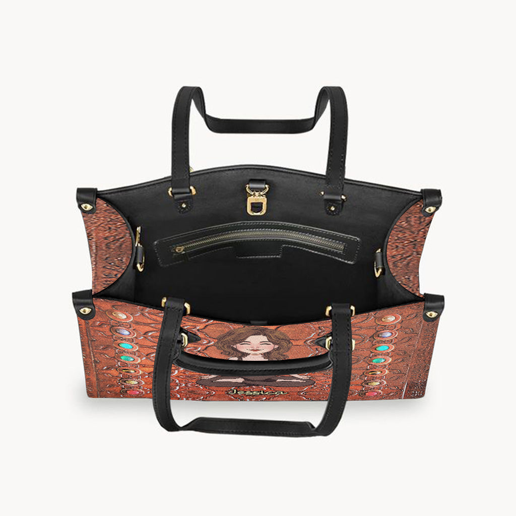 Namaste - Sac à main en cuir de yoga personnalisé