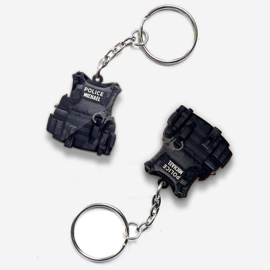 Police Officer Armor - Personalized Police Officer Keychain