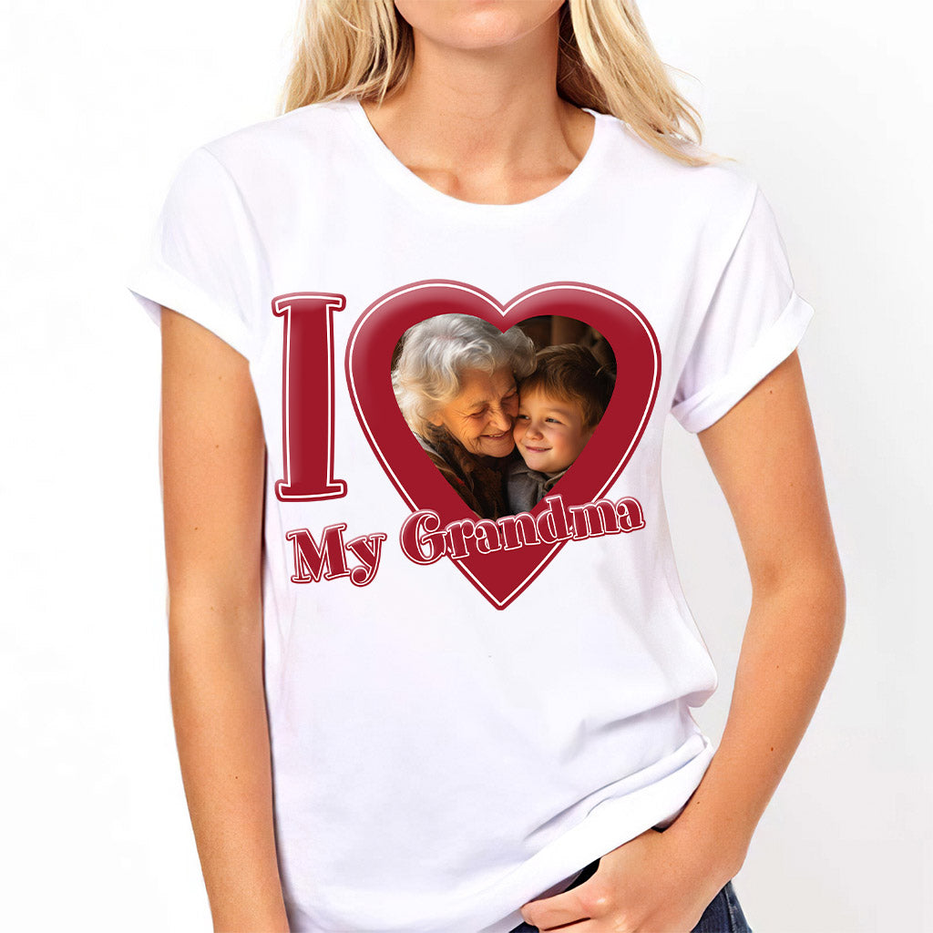 J'aime ma grand-mère/mamie/maman... - T-shirt et sweat à capuche personnalisés pour grand-mère