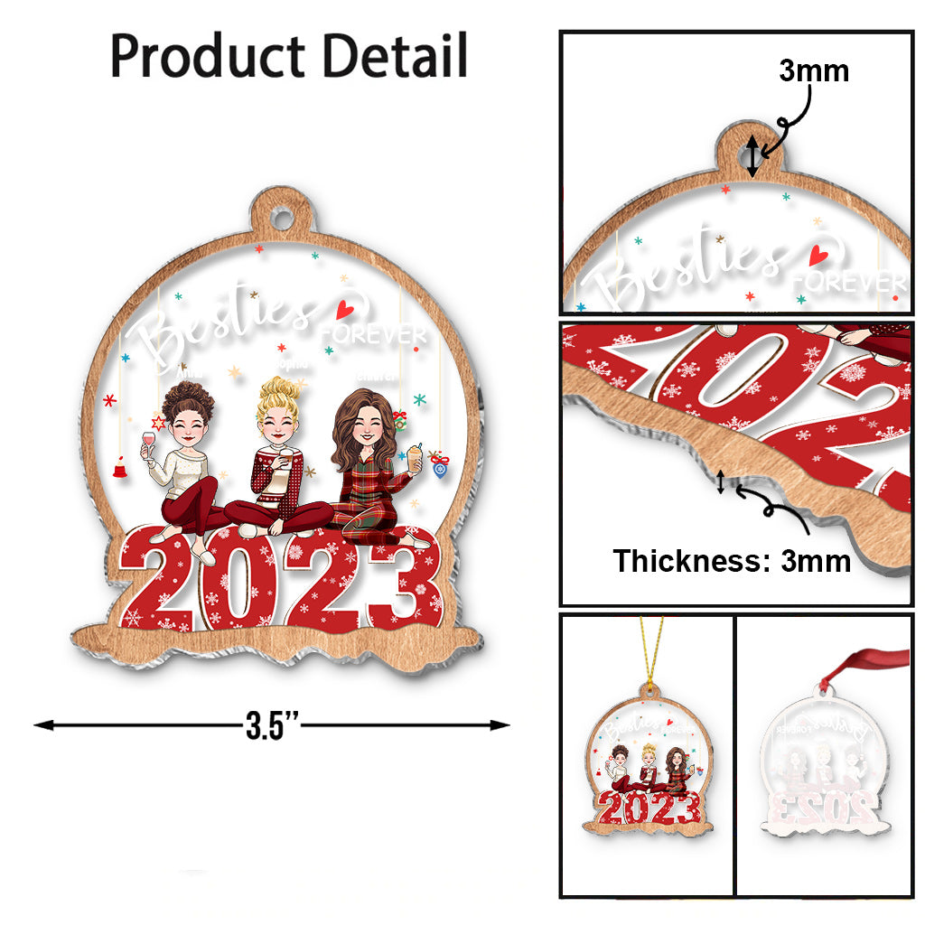 Meilleures amies pour toujours - Ornement transparent personnalisé pour meilleures amies