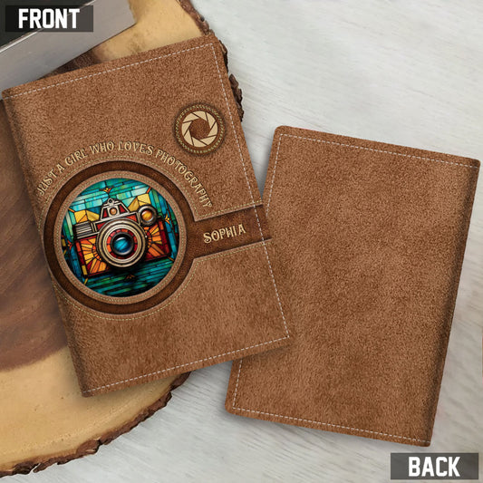 Une fille passionnée de photographie - Porte-passeport photo personnalisé