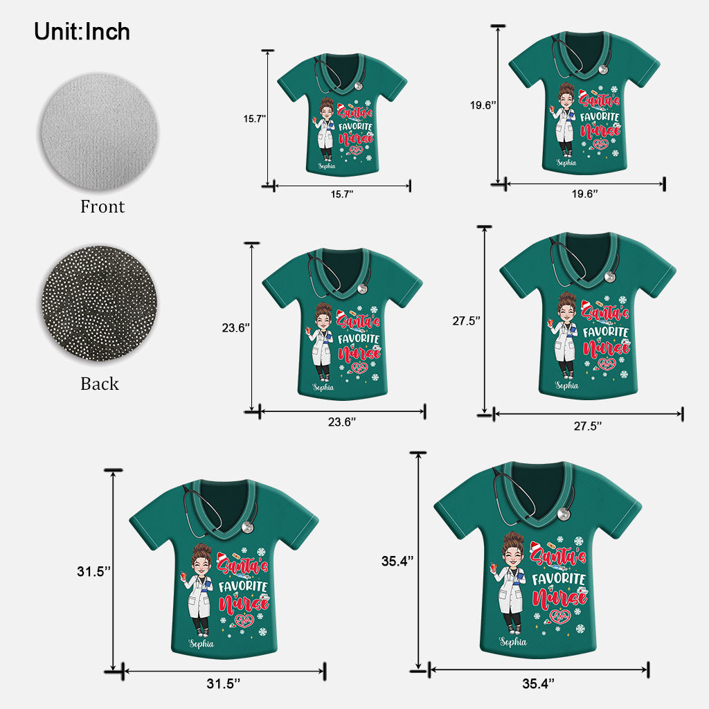 Paillasson personnalisé en forme d'infirmière, l'infirmière préférée du Père Noël