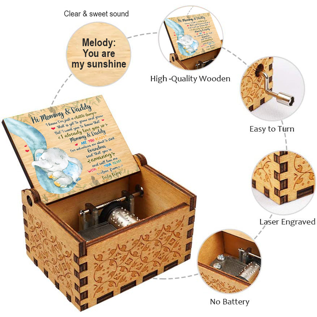 Boîte à musique à manivelle personnalisée « Amour de bébé » pour maman