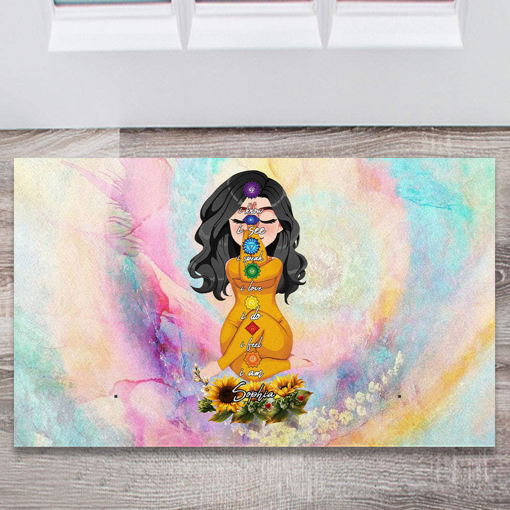 Lâchez prise - Tapis de porte de yoga personnalisé