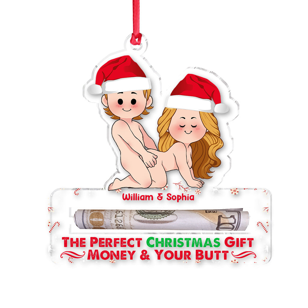 Le cadeau de Noël idéal - Ornement transparent personnalisé pour couple