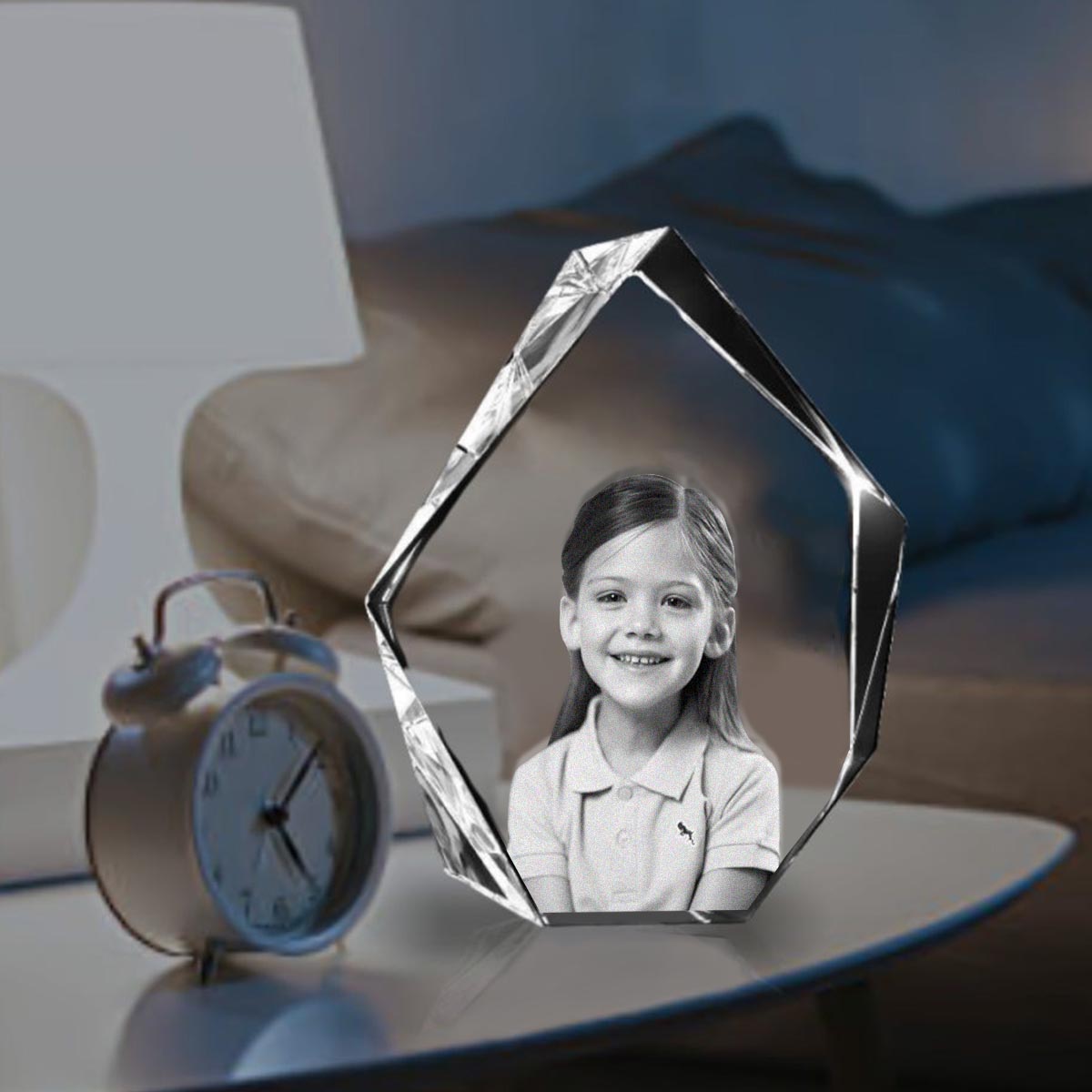 Lampe en cristal 3D en forme d'iceberg avec gravure laser personnalisée pour enfant