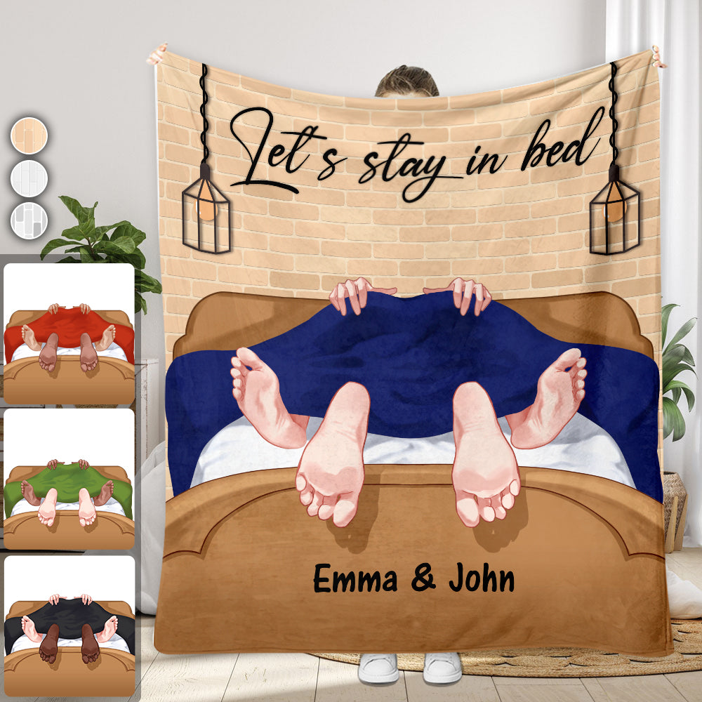 Restons au lit - Couverture personnalisée pour couples