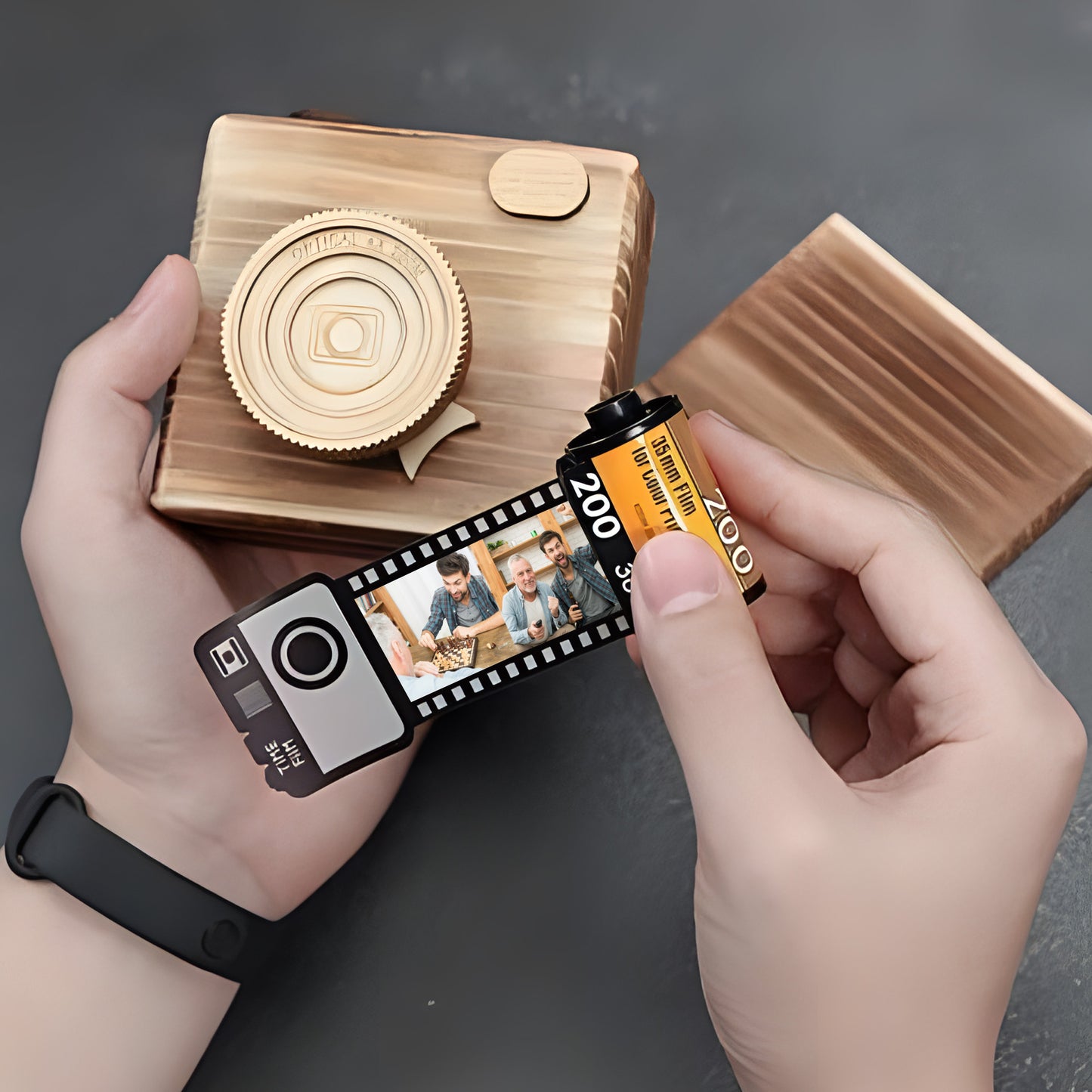 Personalized Film Roll Keychain - Gift for step dad - Personalized Film Roll Keychain