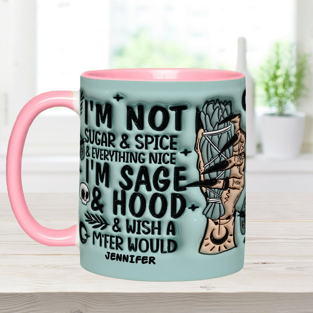 Je ne suis pas du sucre et des épices - Mug personnalisé à accent sorcière