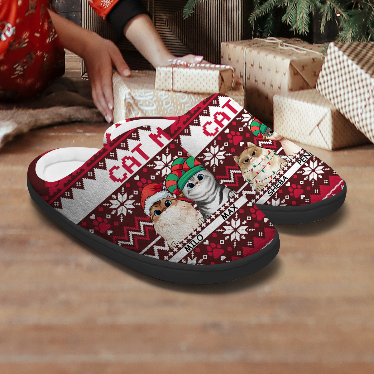 Cat Mom - Personalized Cat Slippers