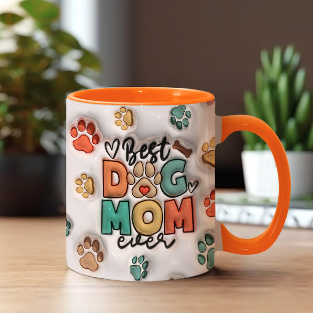 Best Dog Mom Ever - Personalized Dog Accent Mug