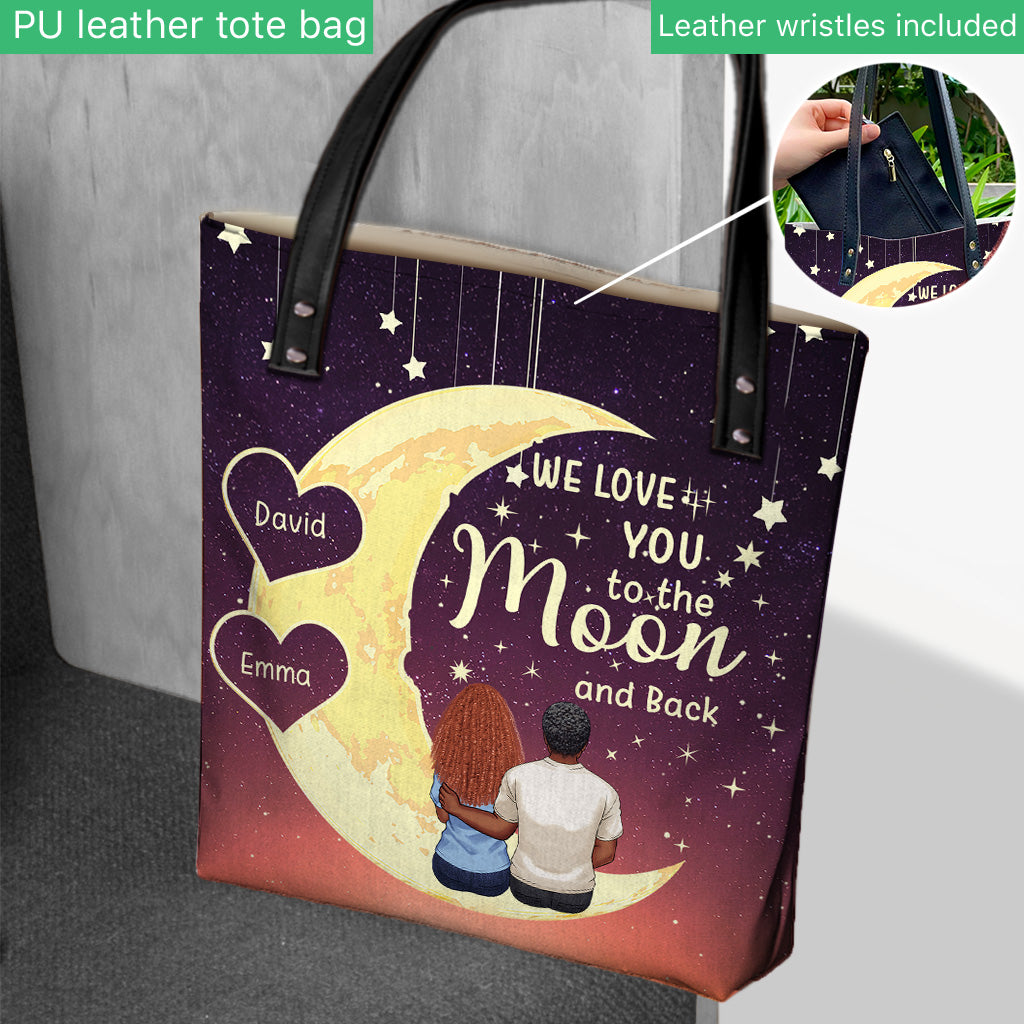 Aller et revenir de la Lune - Cadeau pour grand-mère, maman, fille, petite-fille - Sac fourre-tout personnalisé