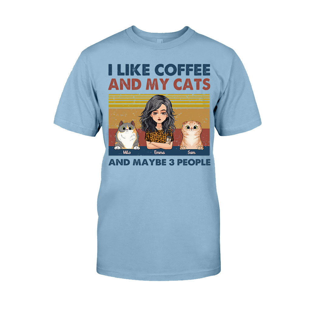 J'aime le café et mon chien - Cadeau pour amoureux des chats - T-shirt et sweat à capuche personnalisés