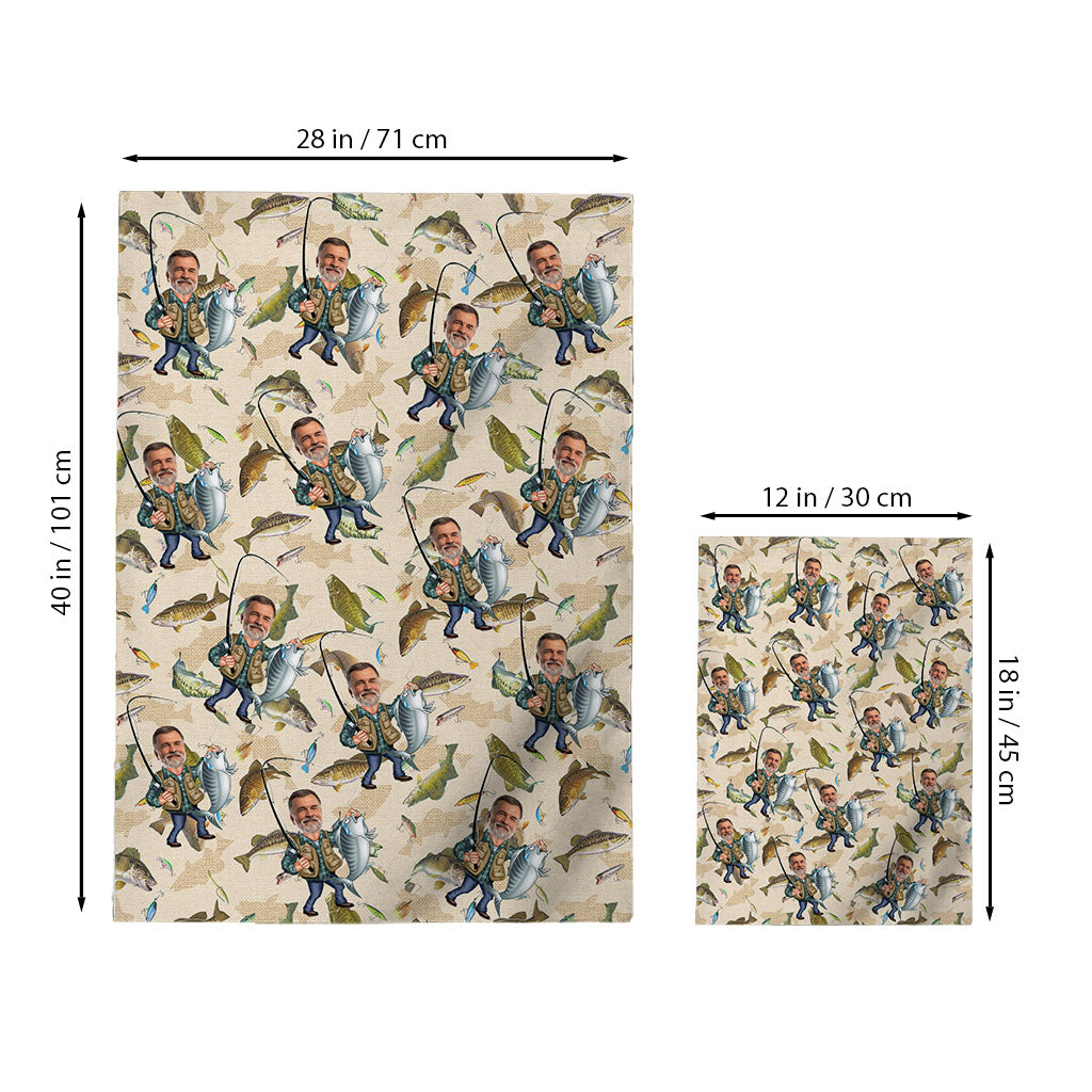 Photo Inserted Funny Fishing - Personalized Fishing Garden Flag