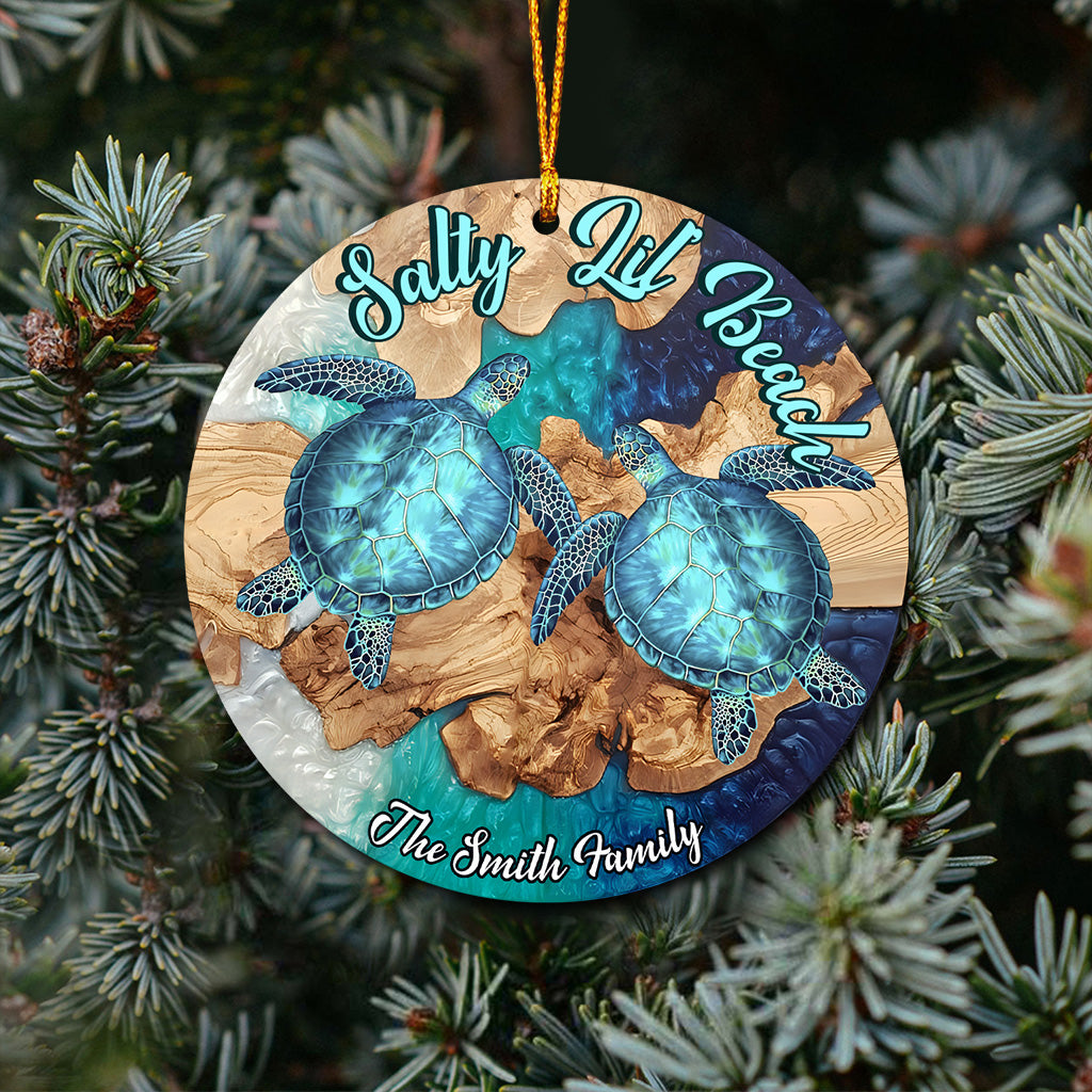 You And Me And The Sea - Personalized Turtle Ornament
