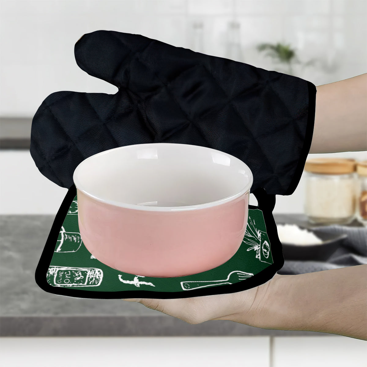Quel plaisir d'apprendre de vous ! - Ensemble de gants de cuisine et maniques personnalisés pour enseignants