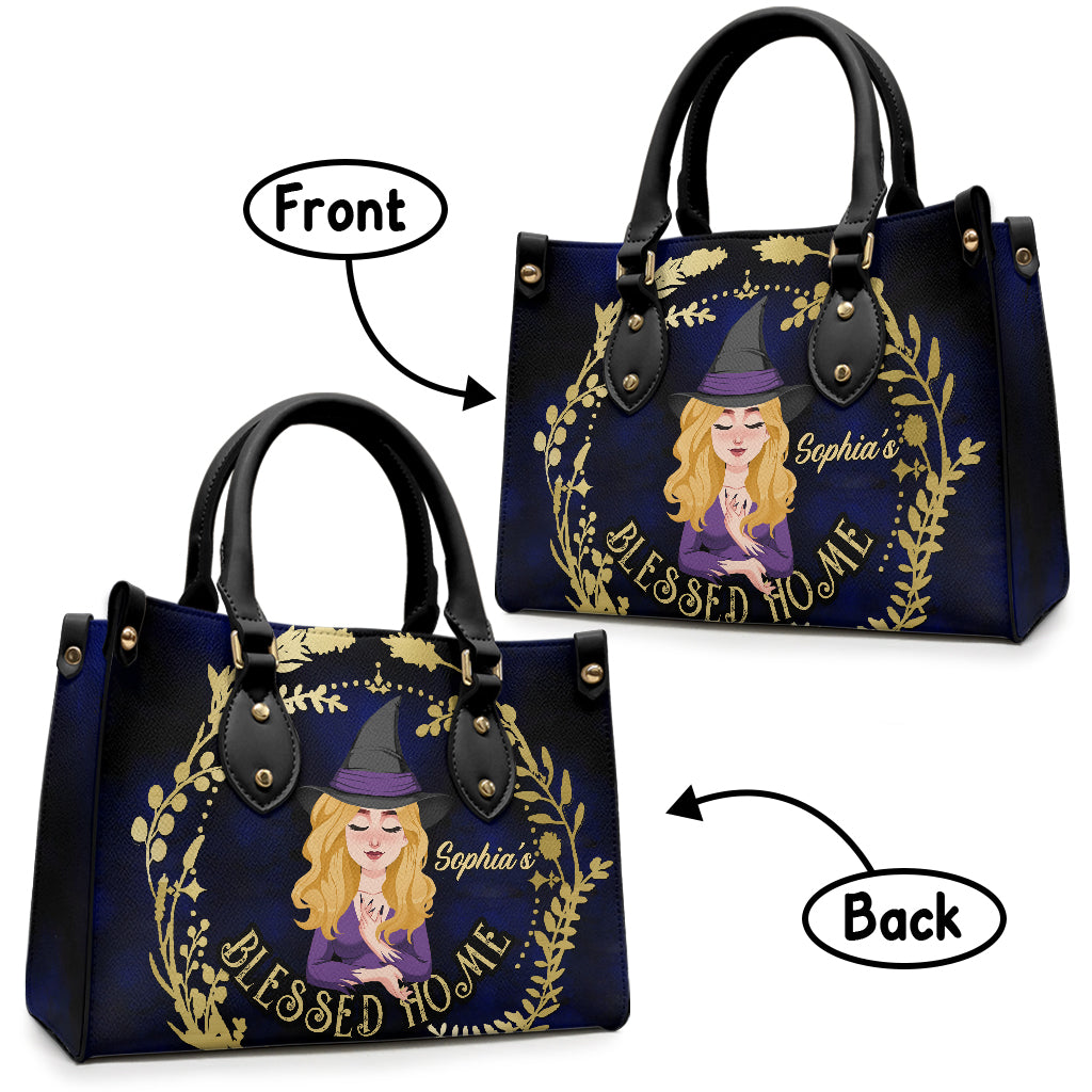 Maison bénie - Sac à main en cuir personnalisé Sorcière