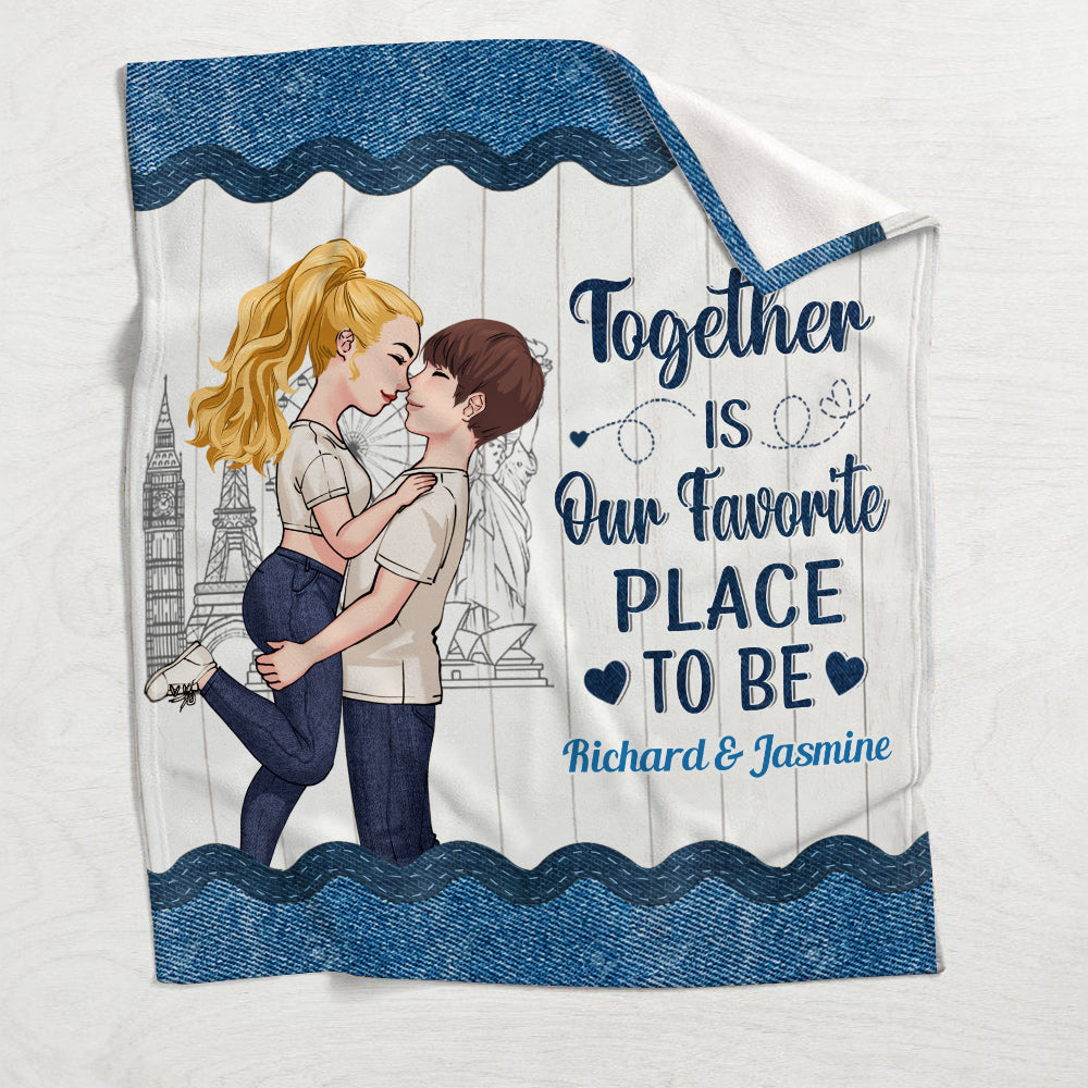 Être ensemble, c'est notre endroit préféré - Couverture personnalisée pour couples