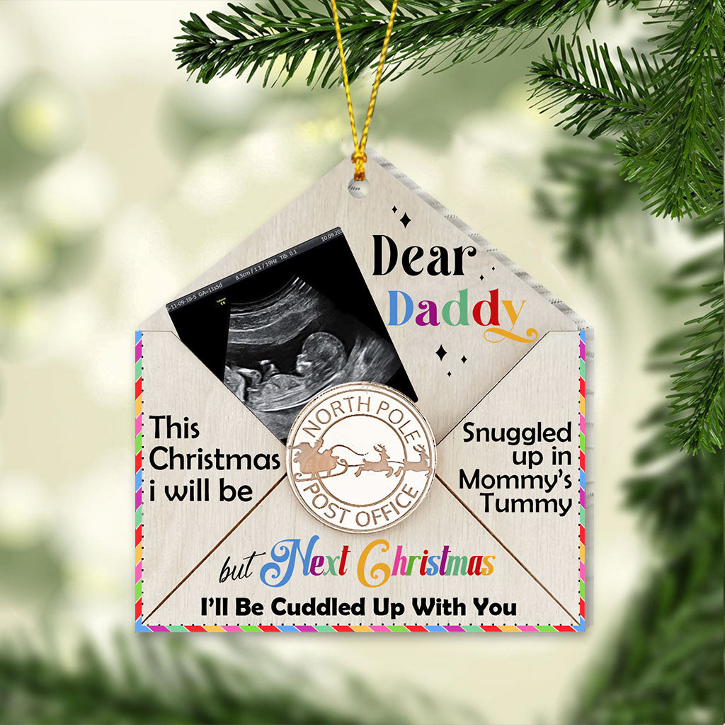 Je serai blottie contre toi - Ornement de grossesse personnalisé