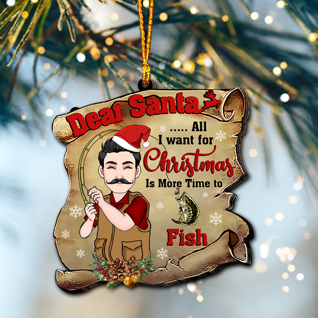 Cher Père Noël - Ornement de pêche personnalisé