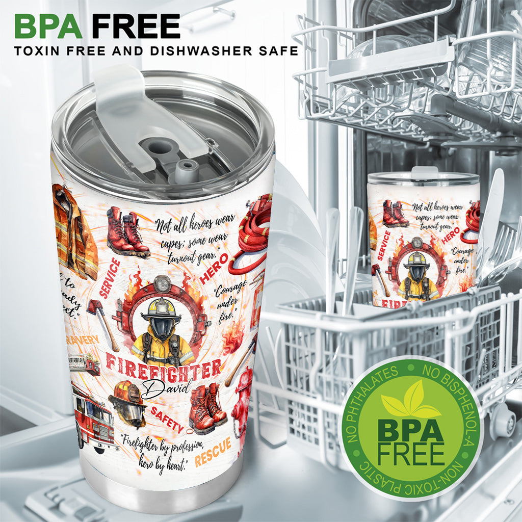 Courage face au feu - Gobelet personnalisé pour pompiers