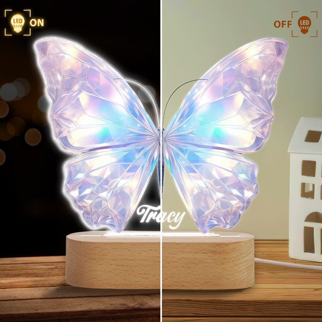 Beautiful Butterfly - Personalized Butterfly Shaped Plaque Light Base