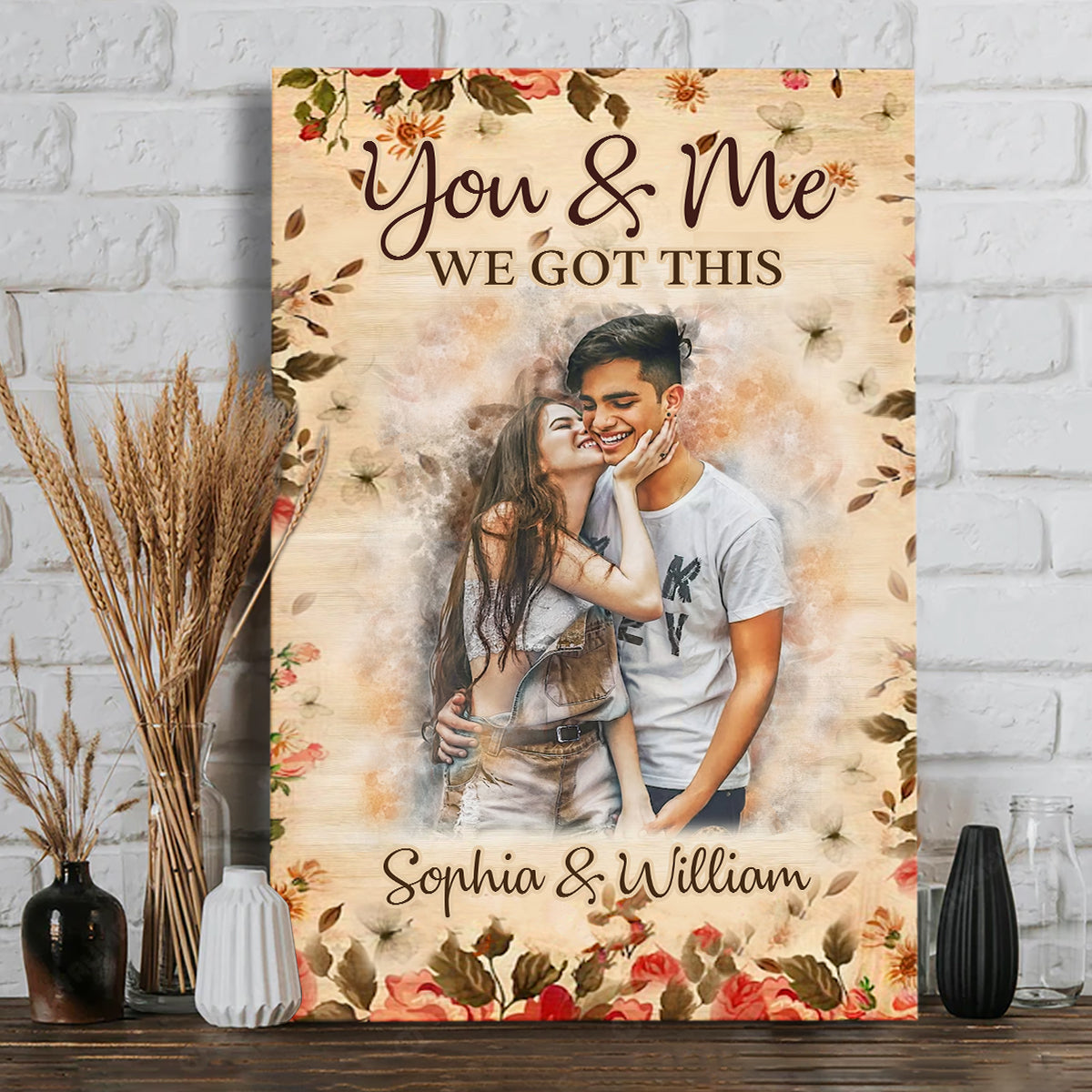 Couple aquarelle - Toile et affiche personnalisées pour couple