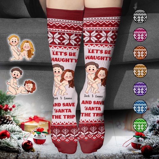 Let's Be Naughty - Personalized Couple Socks