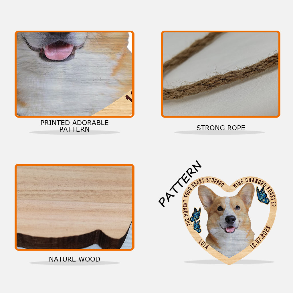 Le moment où ton cœur s'est arrêté - Panneau en bois personnalisé pour chien