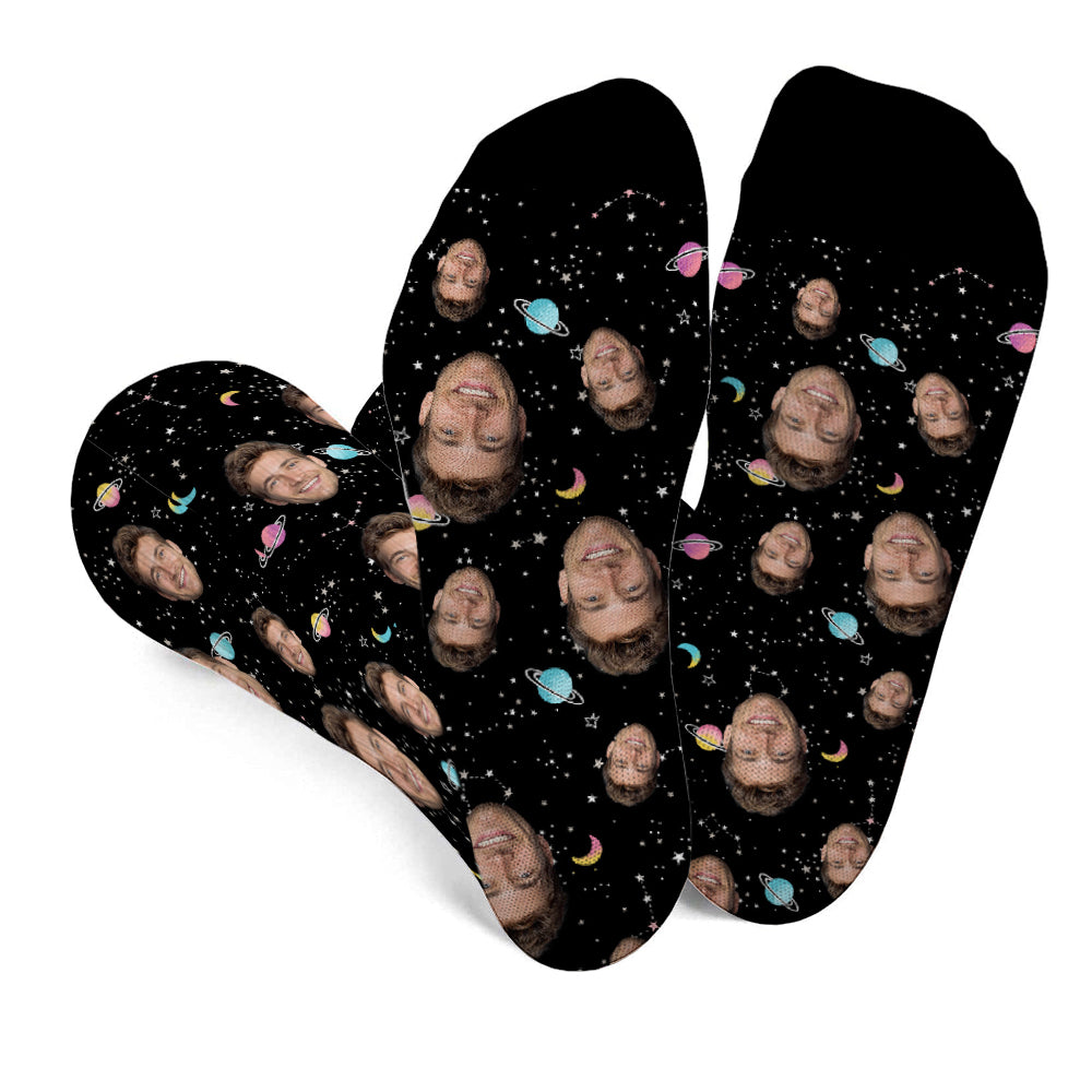 Chaussettes personnalisées pour oncle - Face personnalisée Galaxy