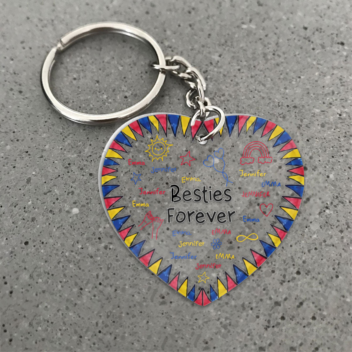 Meilleures amies pour toujours - Cadeau pour une amie - Porte-clés transparent personnalisé