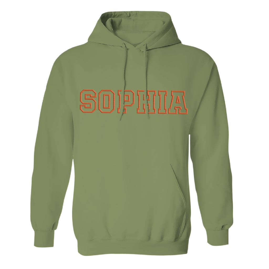 Sweat à capuche brodé personnalisé pour couple - Nom personnalisé