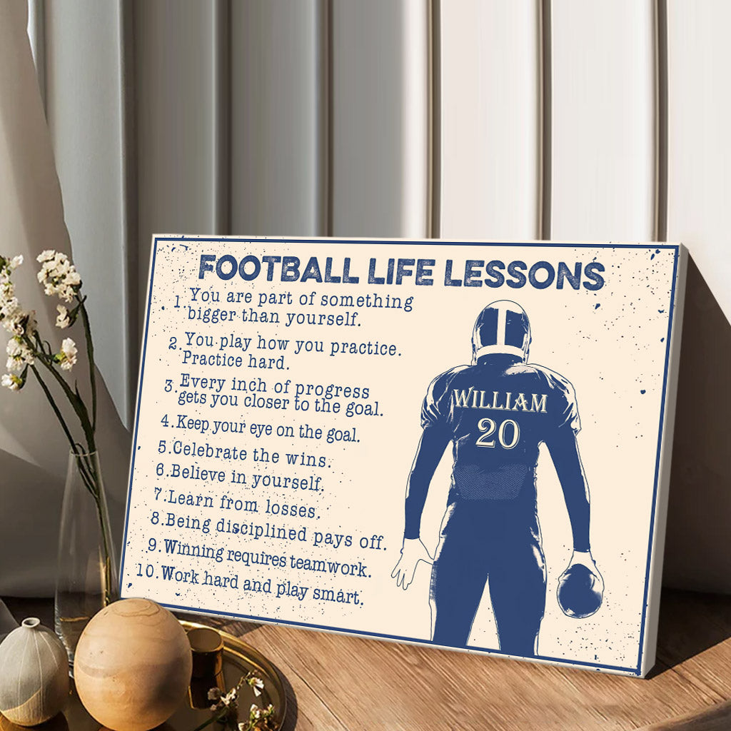 Leçon de vie du football - Toile et affiche personnalisées sur le thème du football