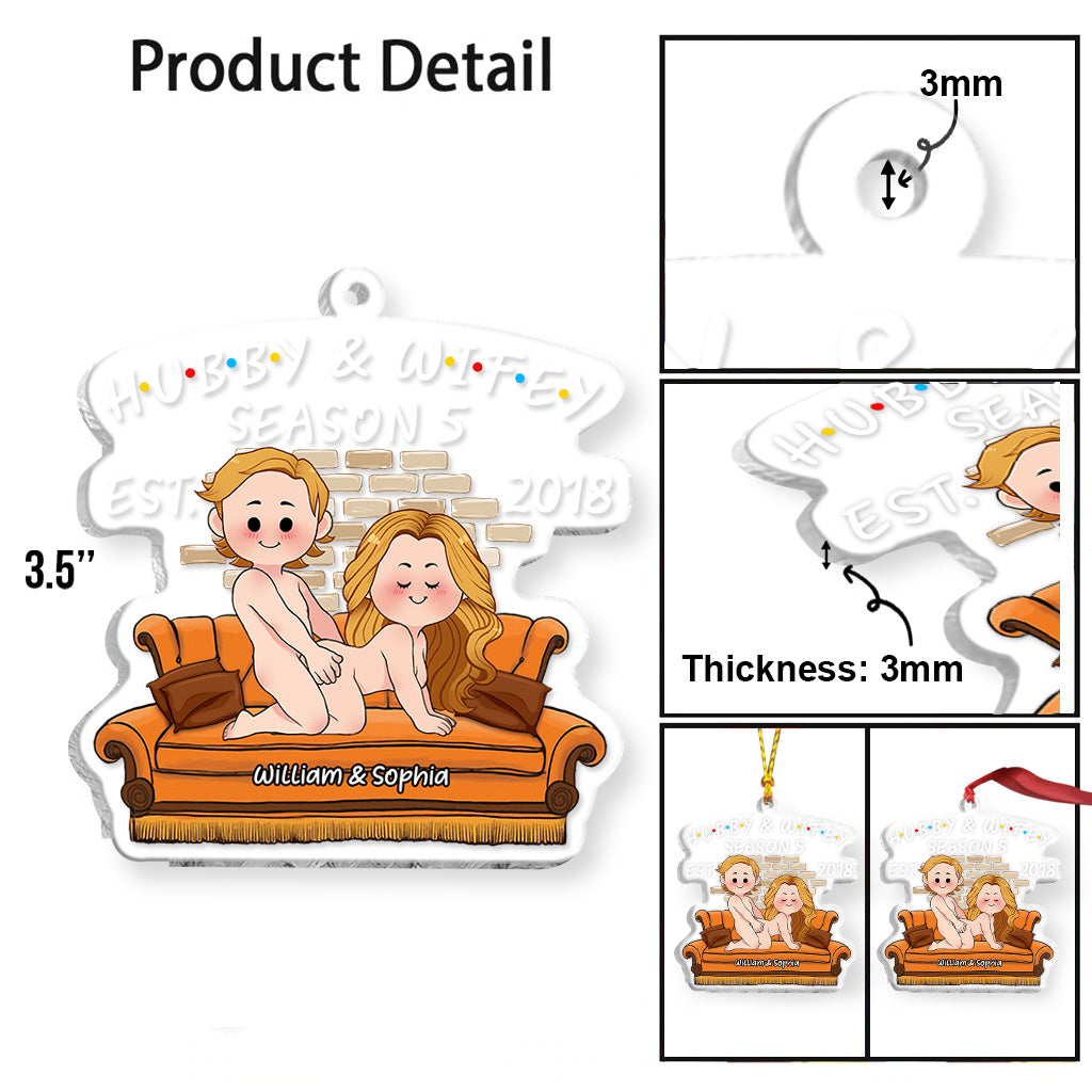Saison des amoureux - Ornement transparent personnalisé pour mari et femme