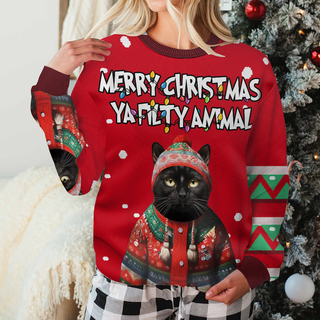 Joyeux Noël Ya Filty Anima - Pull moche personnalisé pour chien