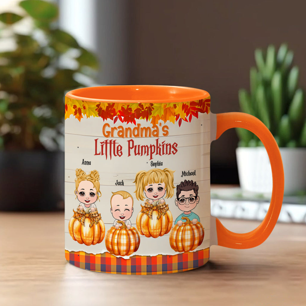 Grandma’s Little Pumpkins - Personalized Grandma Accent Mug