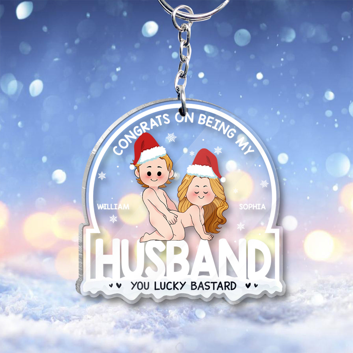 Félicitations pour être mon mari ! - Porte-clés personnalisé pour couple