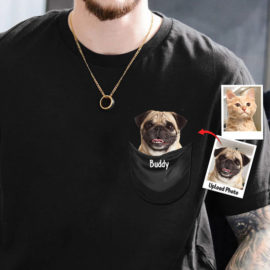 Adorable animal de compagnie dans la poche - T-shirt et sweat à capuche personnalisés pour chien