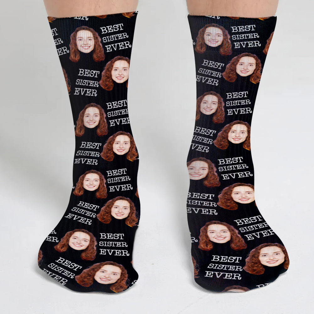 Chaussettes personnalisées pour meilleures amies - Visage personnalisé