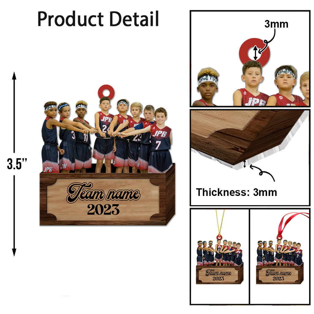 Noël sur le thème du basketball - Ornement de Noël personnalisé en forme de basketball