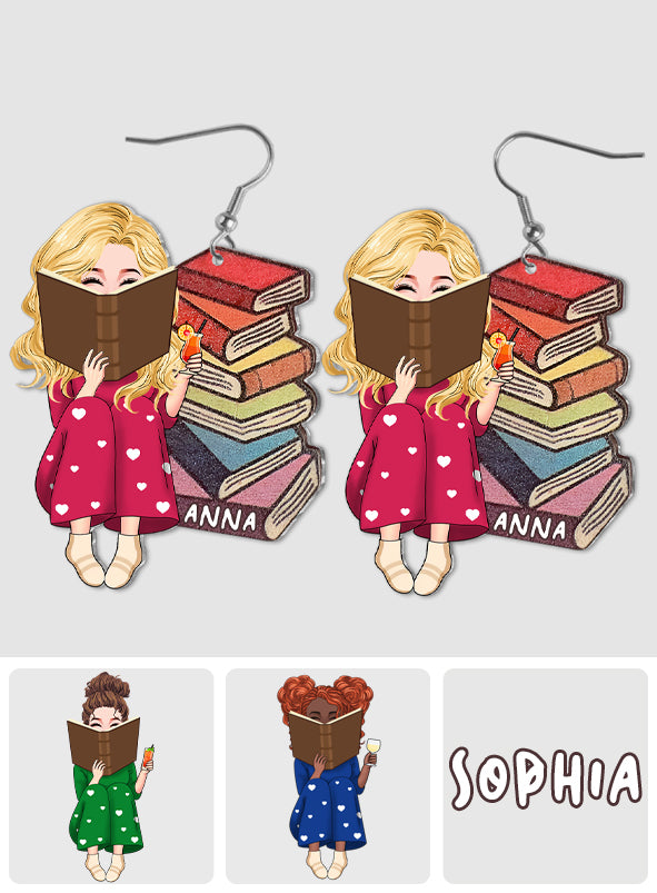 Boucles d'oreilles personnalisées avec portrait pour les amoureux des livres - Boucles d'oreilles personnalisées en forme de livre